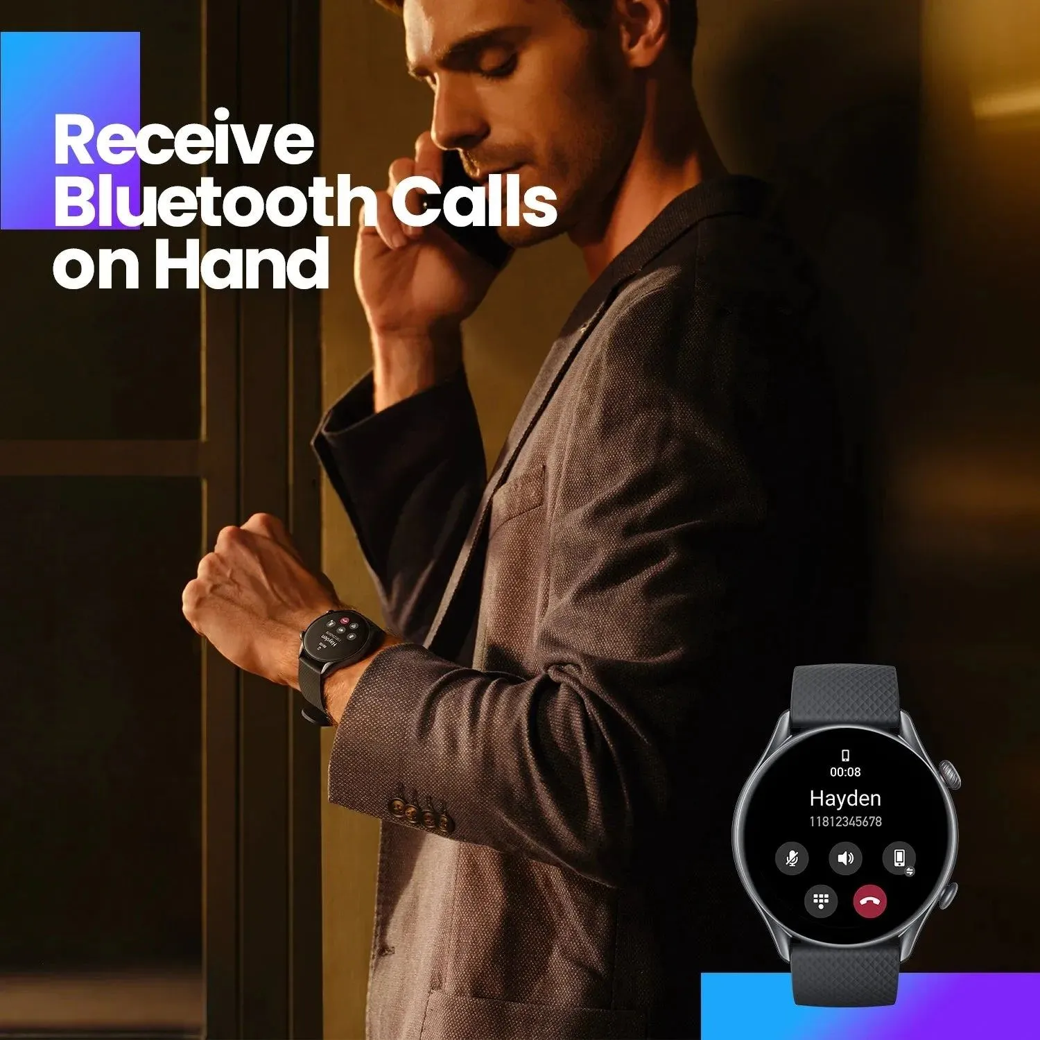 Smartwatch AMOLED Display Zepp OS App 12-day Battery Life Watch for Andriod