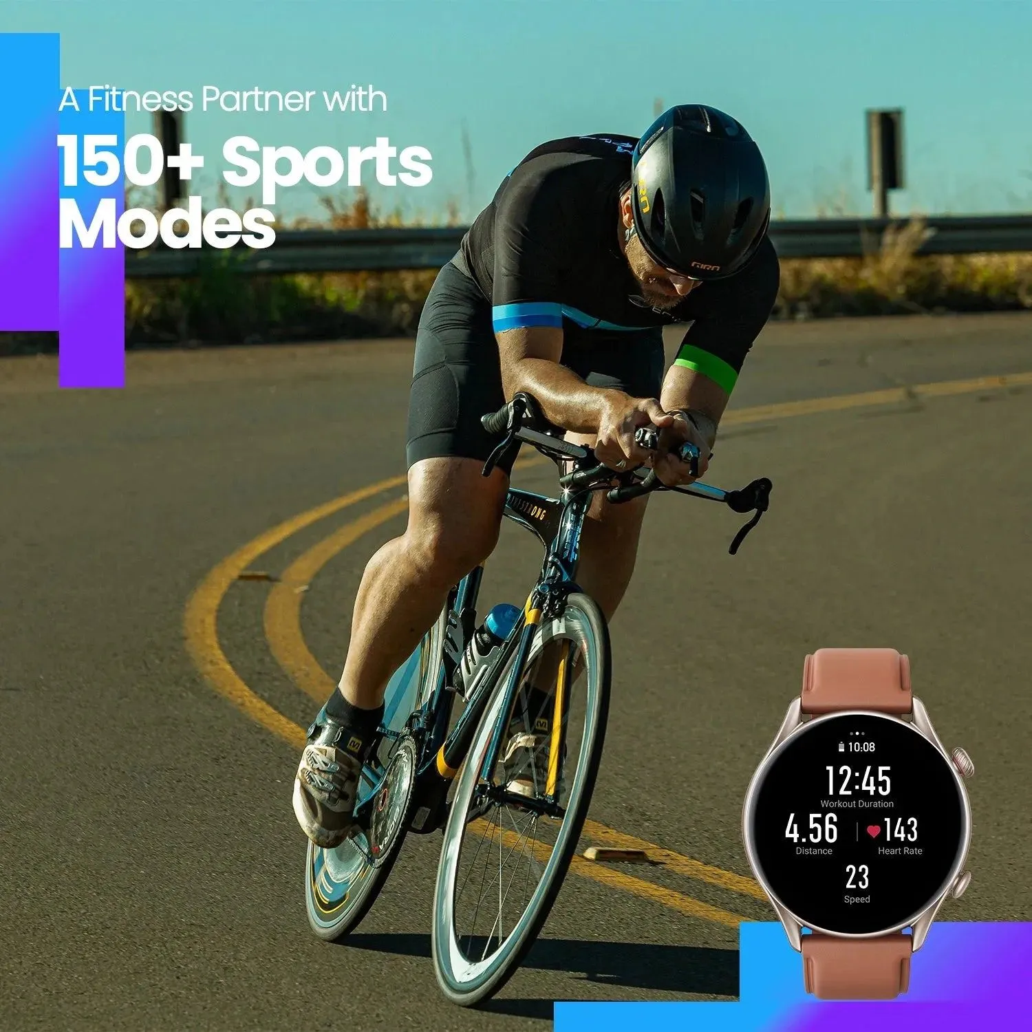 Smartwatch AMOLED Display Zepp OS App 12-day Battery Life Watch for Andriod
