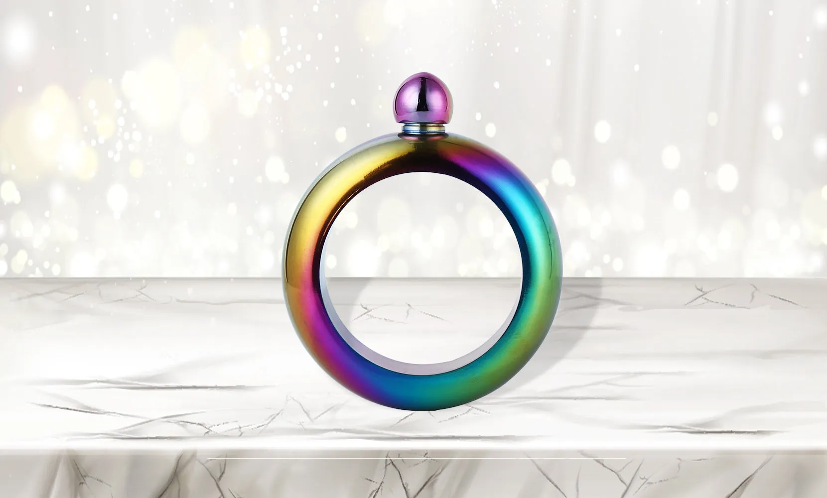 Smooth Stainless Steel Portable Bracelet Hip Flask for Storing Alcohol/Water/Liquid (4-Colors)