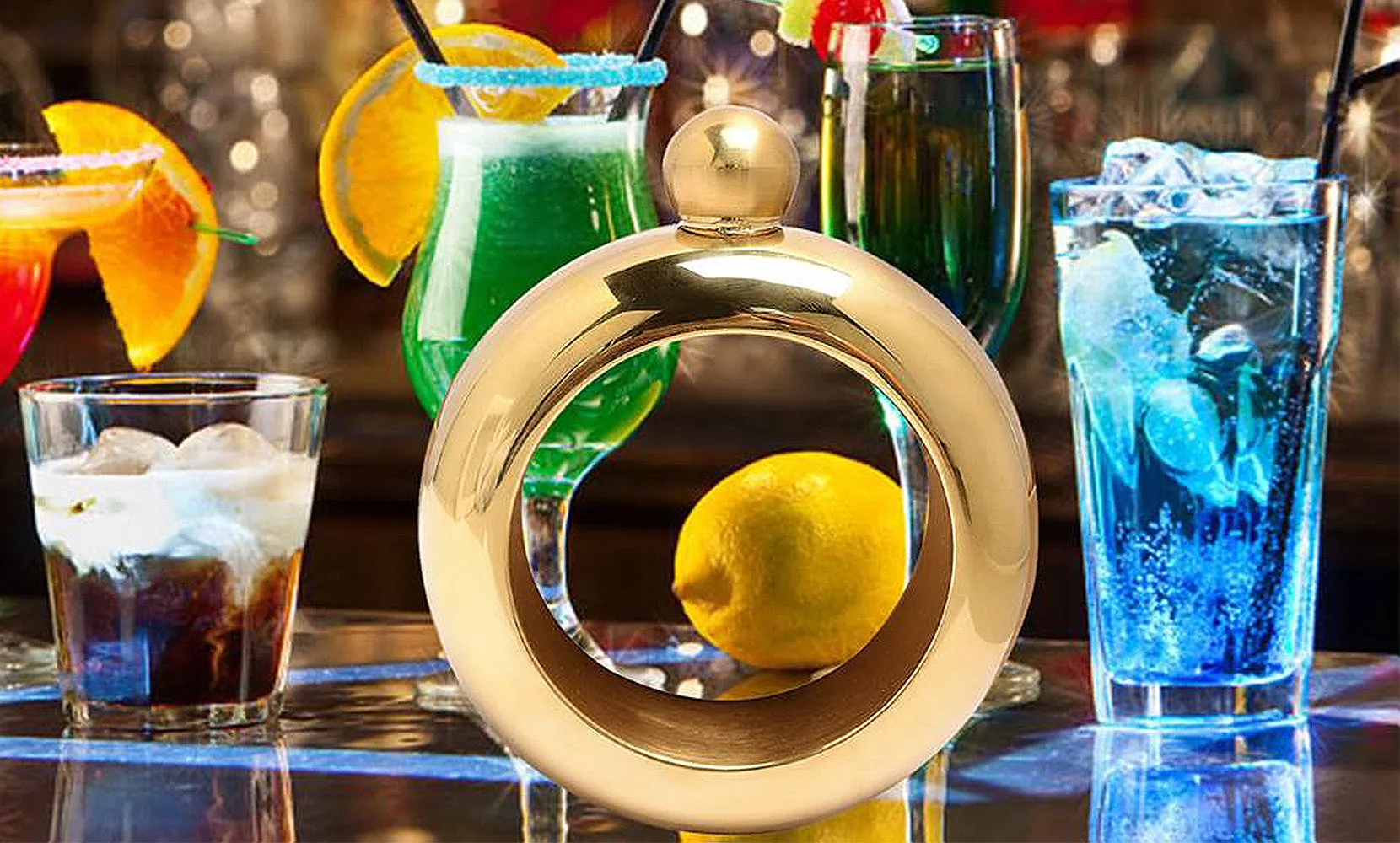 Smooth Stainless Steel Portable Bracelet Hip Flask for Storing Alcohol/Water/Liquid (4-Colors)