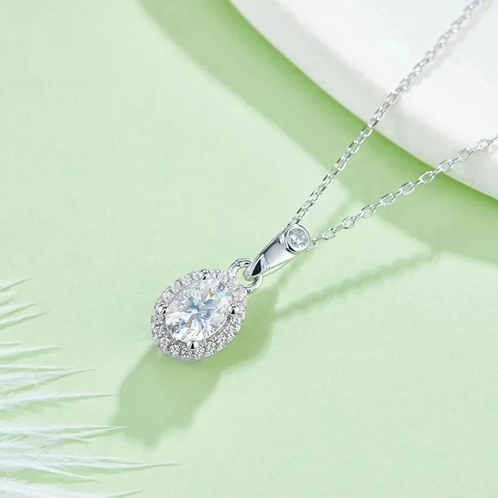 Sparkling Oval Cut Diamond Jewelry Set