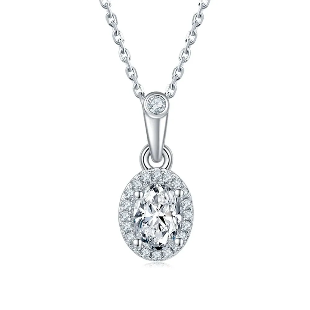 Sparkling Oval Cut Diamond Jewelry Set