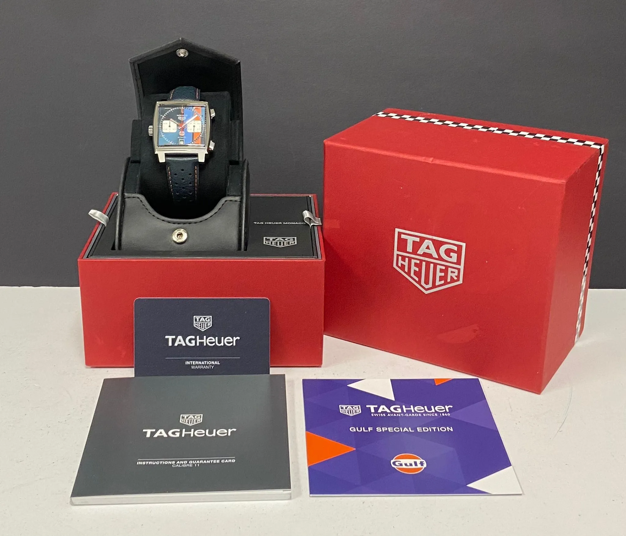 TAG Heuer Monaco Gulf CAW211R Blue & orange Dial Automatic Men's Watch