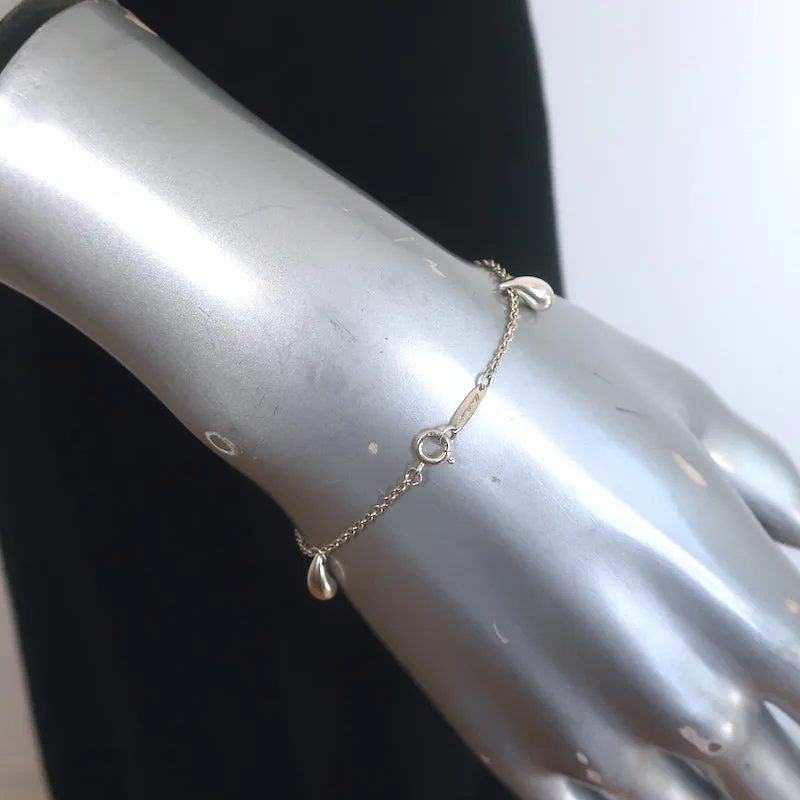 Tiffany & Co. Elsa Peretti Five Teardrop Charm Bracelet Sterling Silver