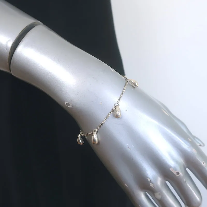 Tiffany & Co. Elsa Peretti Five Teardrop Charm Bracelet Sterling Silver