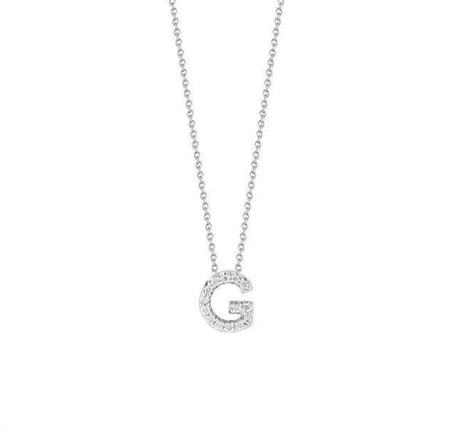 Tiny Treasures Diamond Love Letter "G" in White Gold