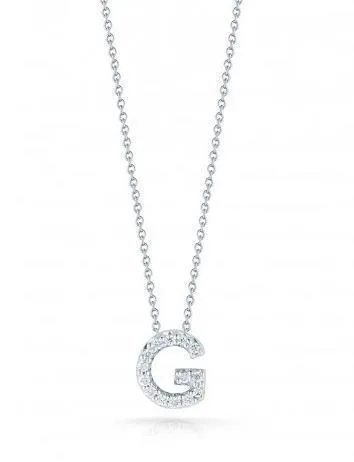 Tiny Treasures Diamond Love Letter "G" in White Gold
