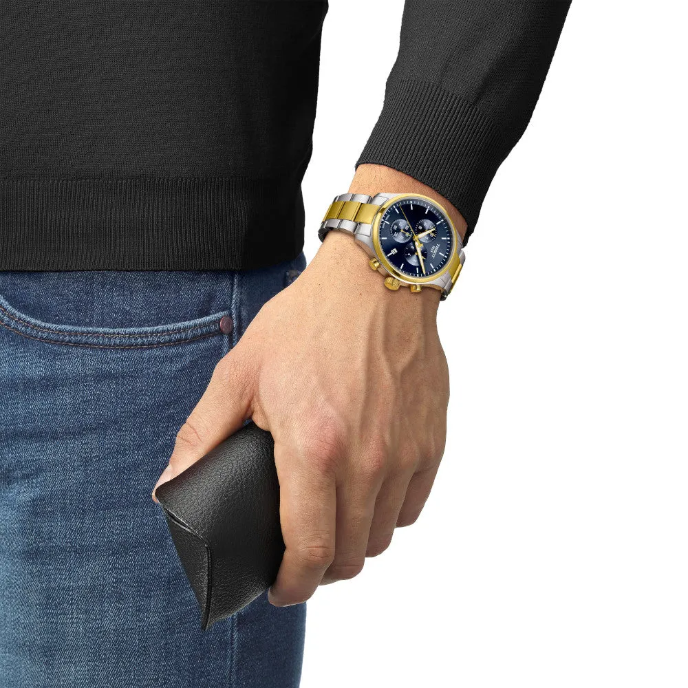 Tissot Chrono XL Classic Mens Two Tone Blue Dial Watch