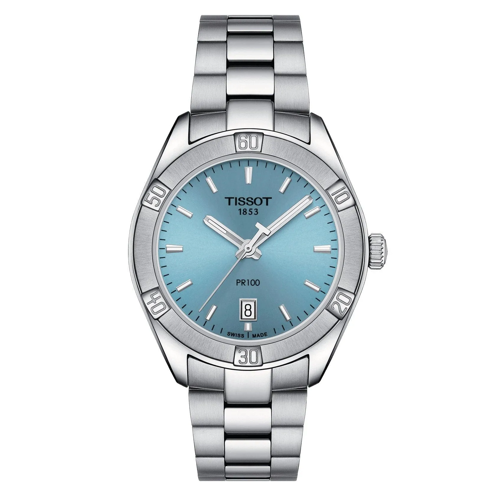 Tissot Clock Pr 100 Lady Sport Chic 36mm Azzurro Quartz Steel T101.910.11.351.00