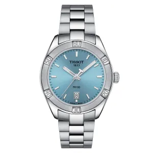 Tissot Clock Pr 100 Lady Sport Chic 36mm Azzurro Quartz Steel T101.910.11.351.00