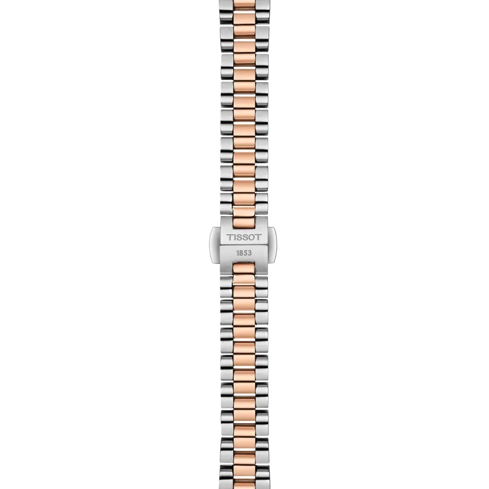 Tissot Desir Ladies Stainless Steel and Rose Gold Mother of Pearl Dial Watch