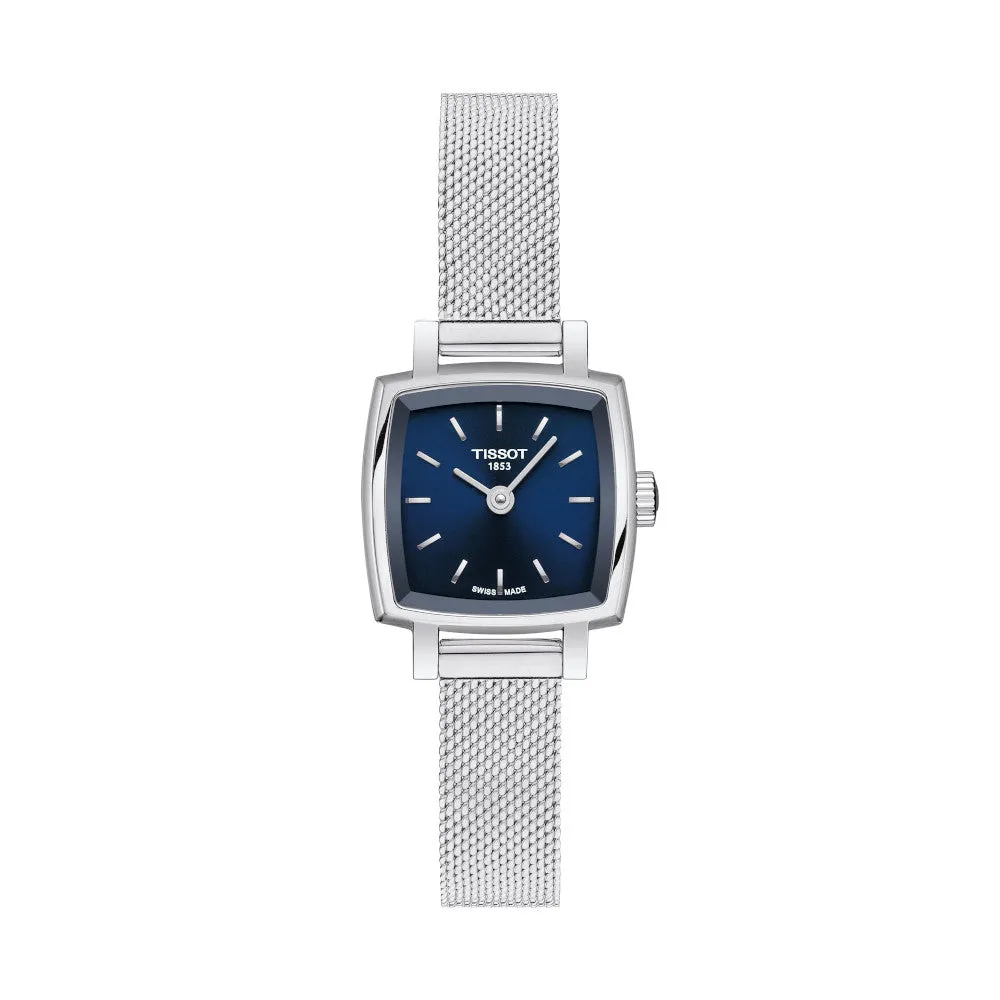 Tissot Lovely Ladies Square Stainless Steel Blue Dial Mesh Strap Watch