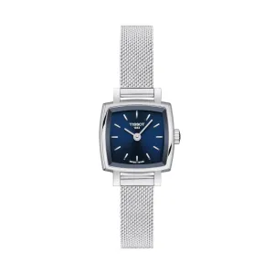 Tissot Lovely Ladies Square Stainless Steel Blue Dial Mesh Strap Watch