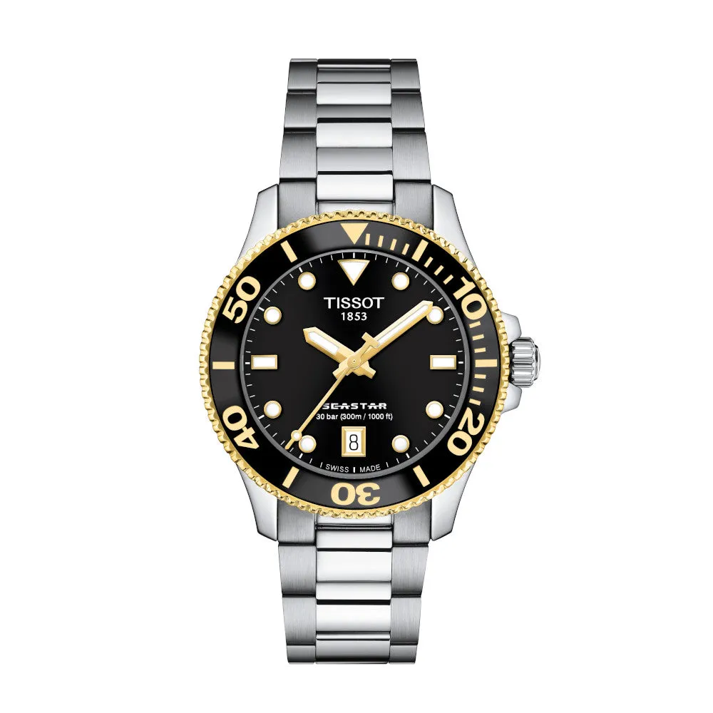 Tissot Seastar 1000 Two Tone Black Dial Watch