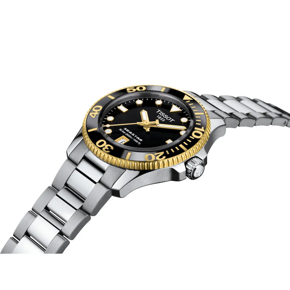 Tissot Seastar 1000 Two Tone Black Dial Watch