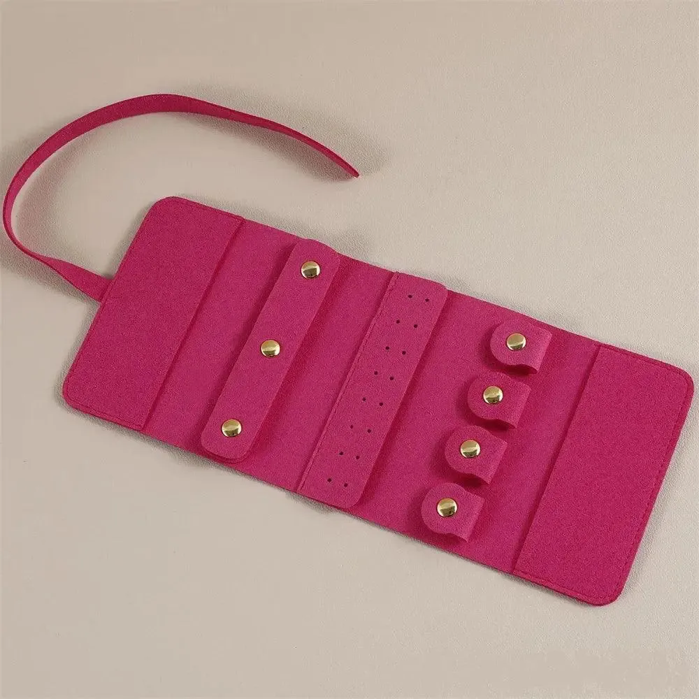 Travel Portable Jewelry Organizer Roll Foldable Jewelry Case for Bracelet Ring Necklaces Earring Jewelry Storage Bag Travel Bags