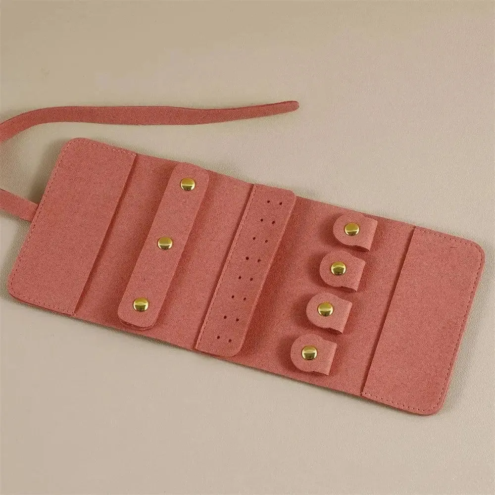 Travel Portable Jewelry Organizer Roll Foldable Jewelry Case for Bracelet Ring Necklaces Earring Jewelry Storage Bag Travel Bags