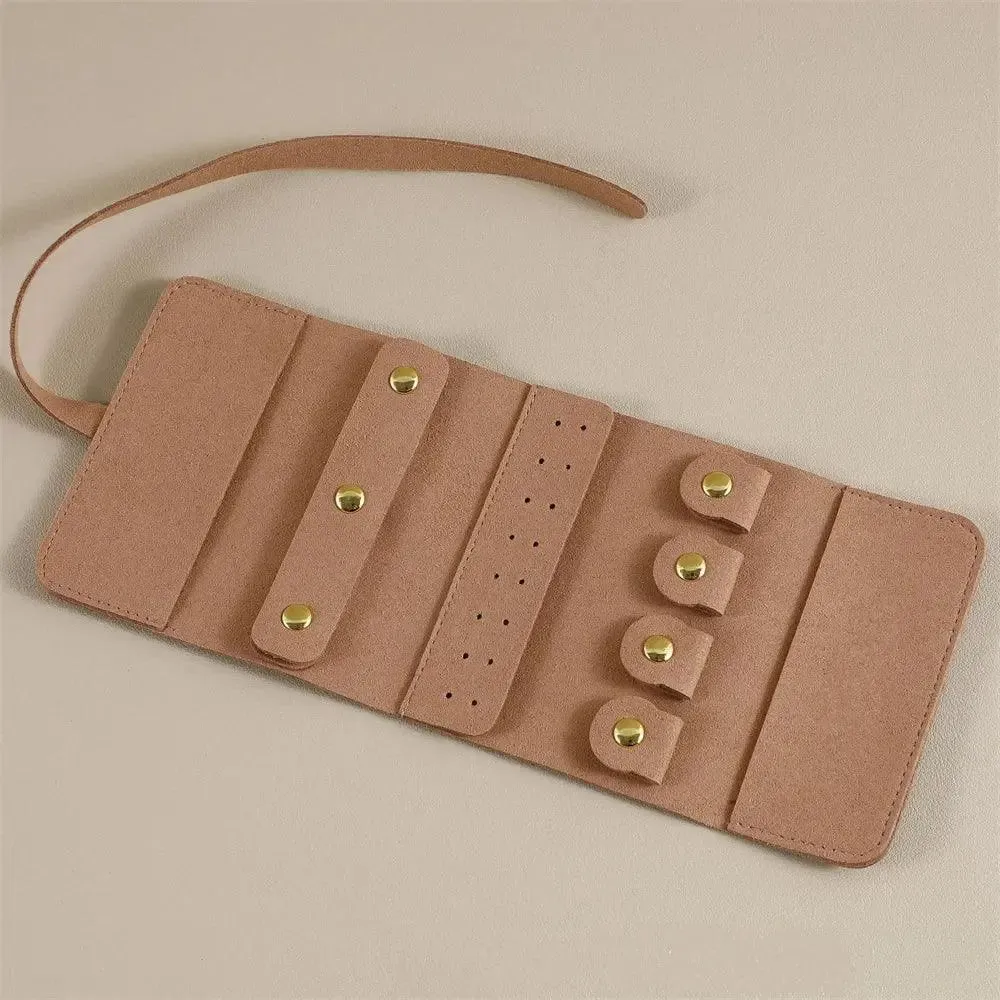 Travel Portable Jewelry Organizer Roll Foldable Jewelry Case for Bracelet Ring Necklaces Earring Jewelry Storage Bag Travel Bags