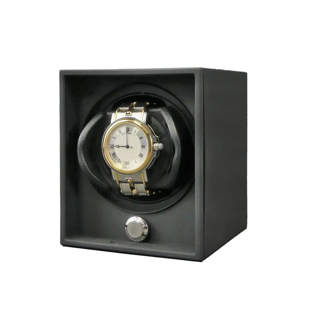 Underwood (London) - 2-Unit Classic Watch Winder w Drawers in Black Leather