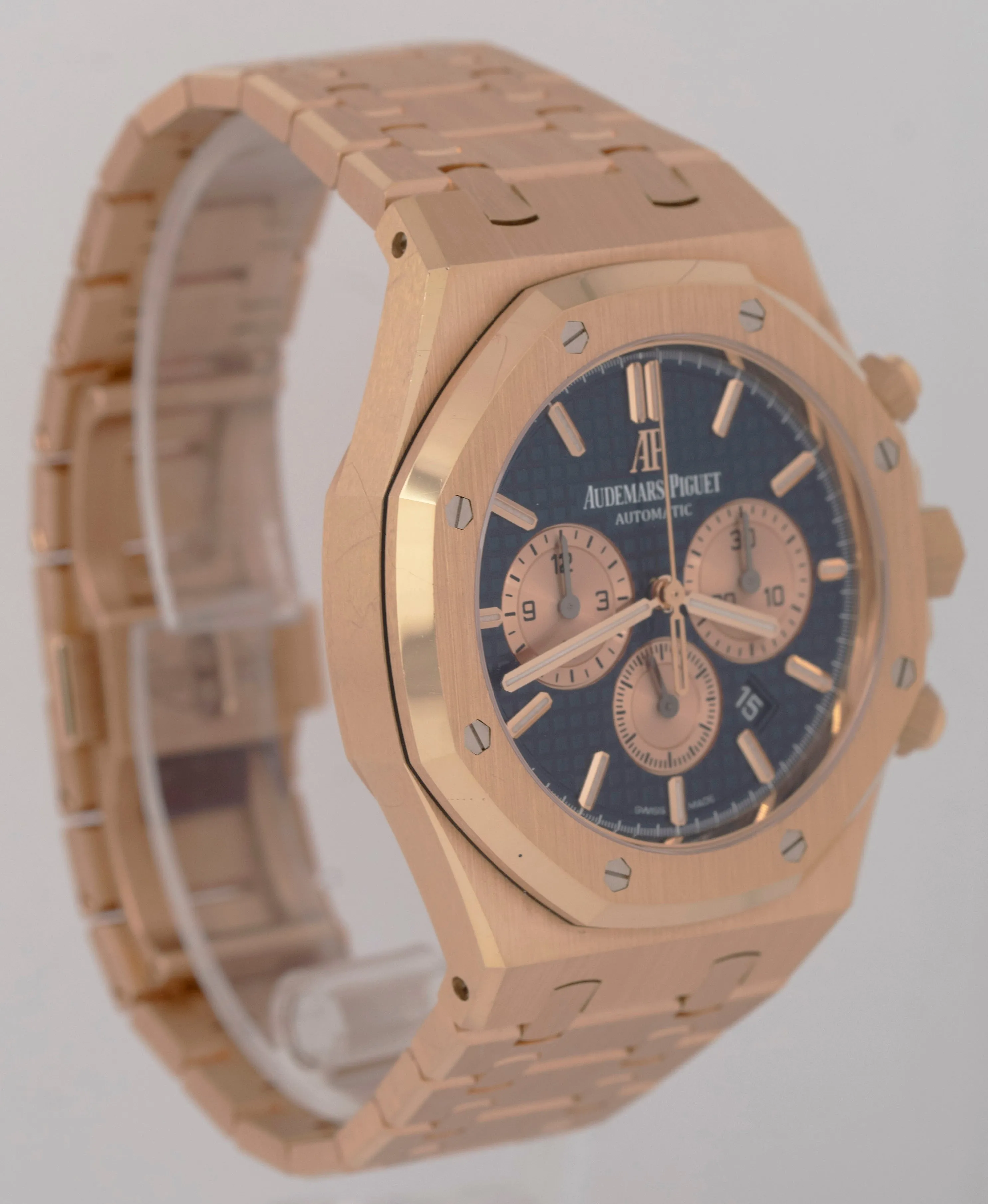 UNPOLISHED Audemars Piguet Royal Oak Chronograph Blue 41mm Rose Gold 263310R B P