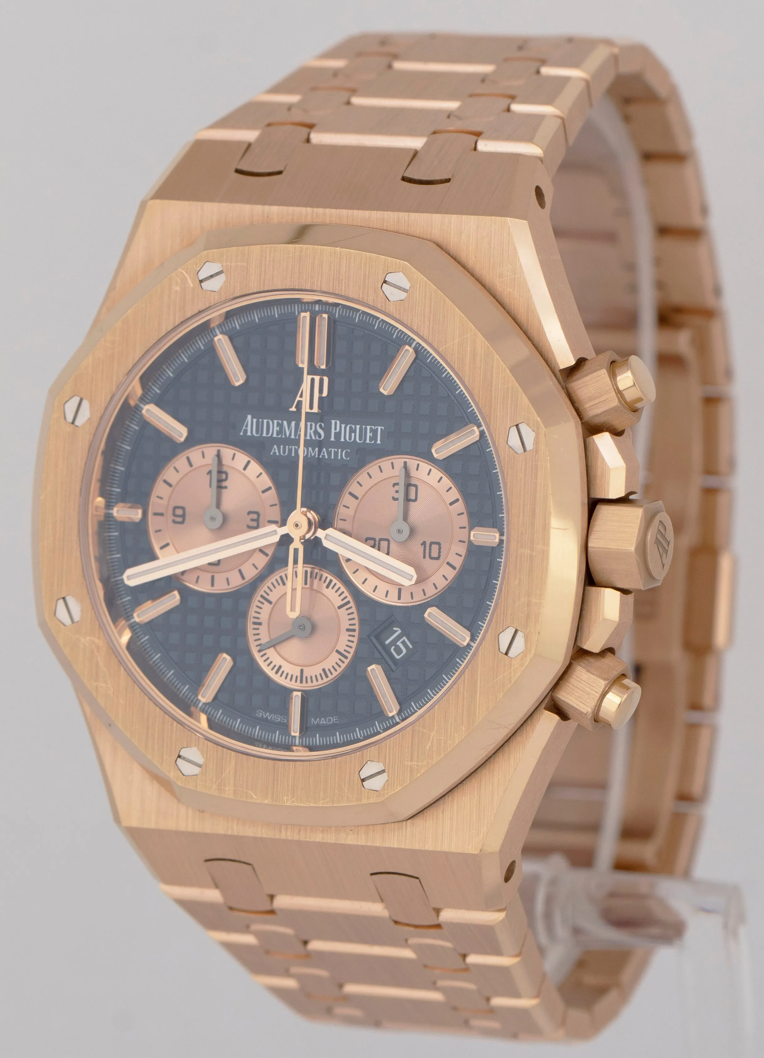 UNPOLISHED Audemars Piguet Royal Oak Chronograph Blue 41mm Rose Gold 263310R B P