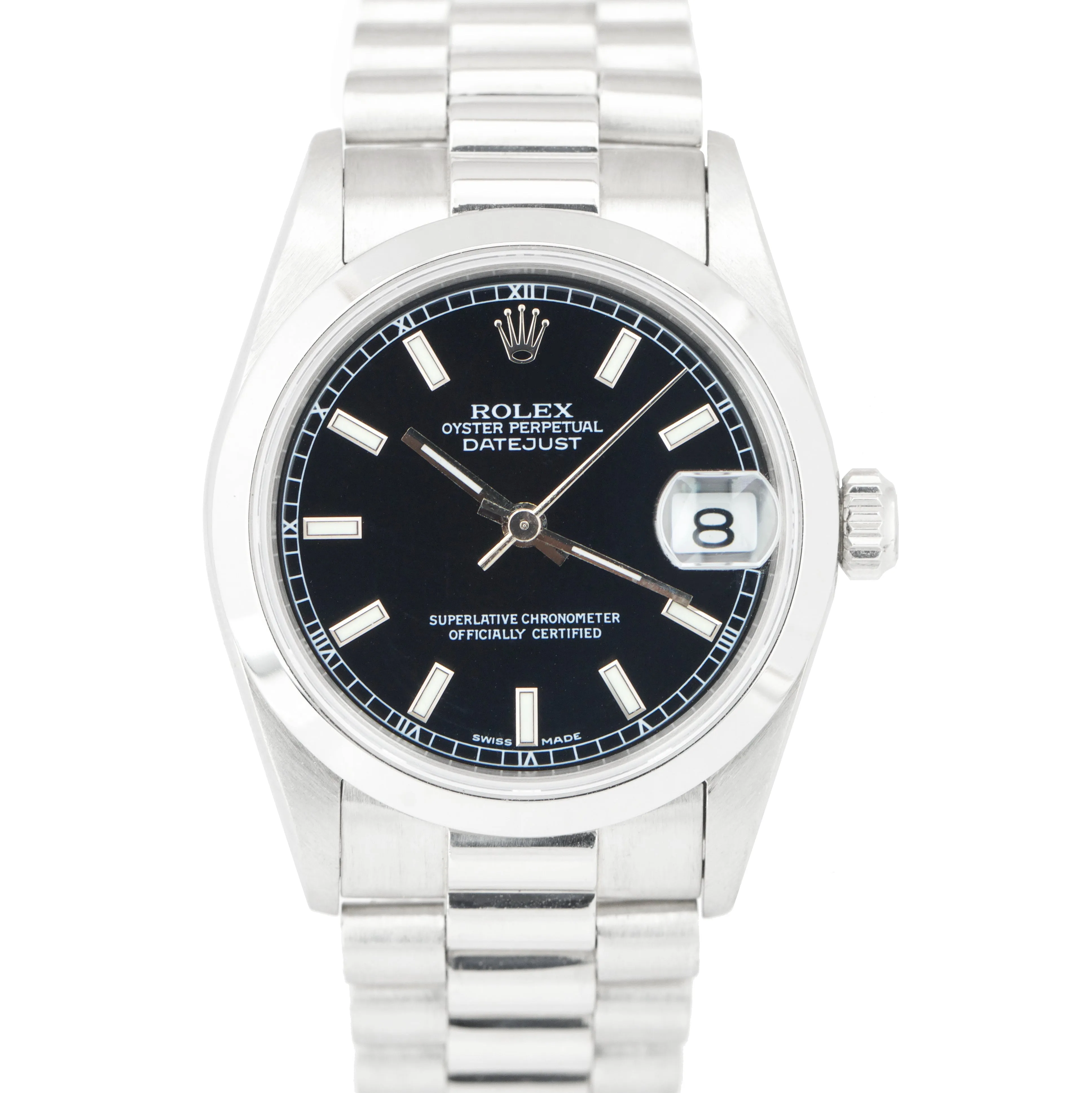 UNPOLISHED Rolex DateJust President 31mm Midsize 950 Platinum Watch 68246 B P