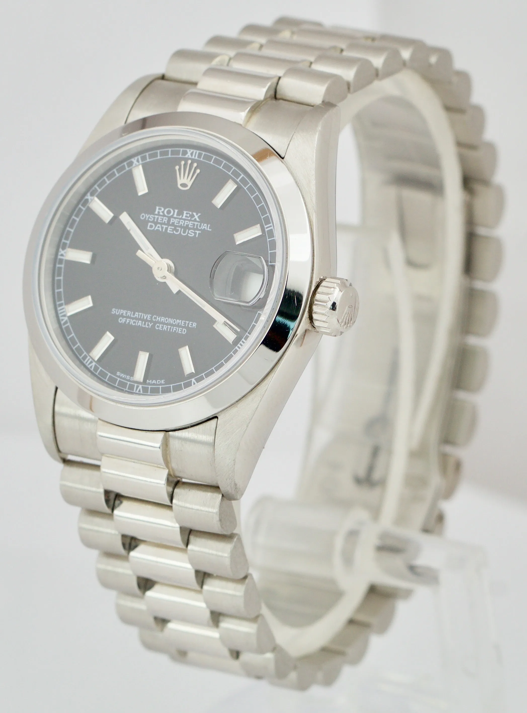 UNPOLISHED Rolex DateJust President 31mm Midsize 950 Platinum Watch 68246 B P