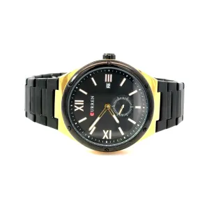 VAELRIC METAL GOLD BLACK CURREN ICED OUT MENS WATCH I 551878