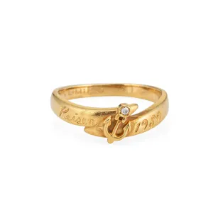 Vintage Diamond Anchor Ring c1989 Sz 7 Band Estate Fine Stacking Jewelry