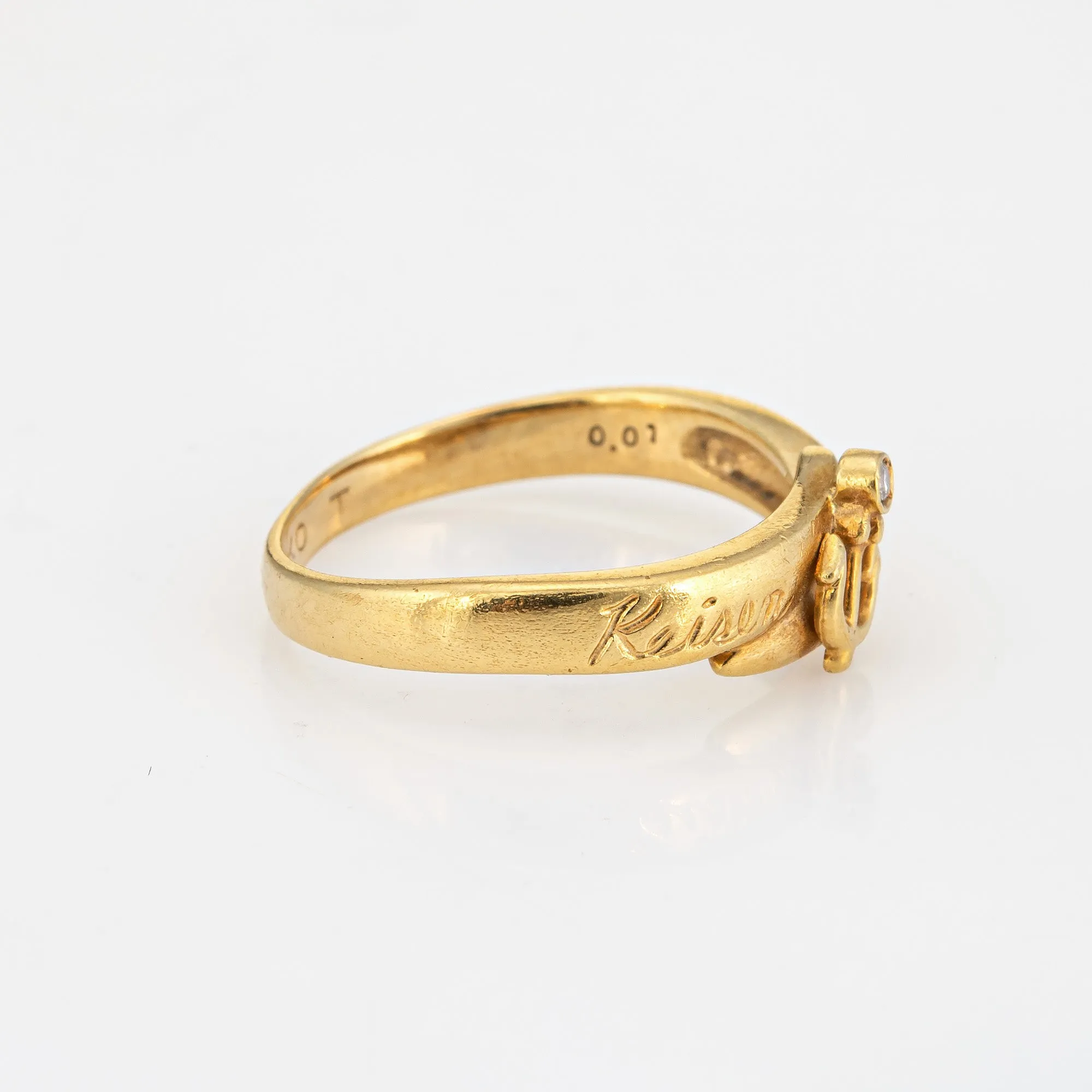 Vintage Diamond Anchor Ring c1989 Sz 7 Band Estate Fine Stacking Jewelry