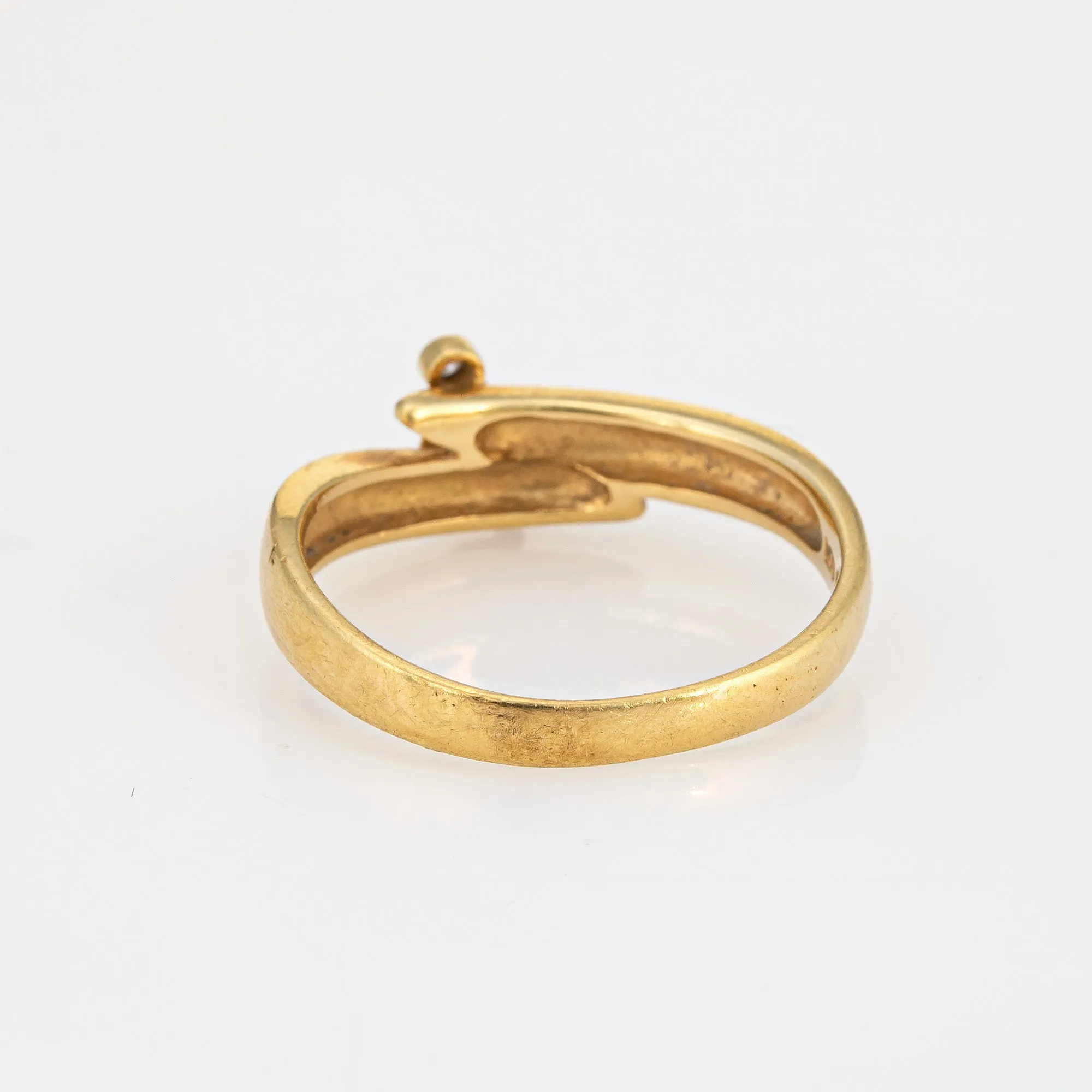 Vintage Diamond Anchor Ring c1989 Sz 7 Band Estate Fine Stacking Jewelry