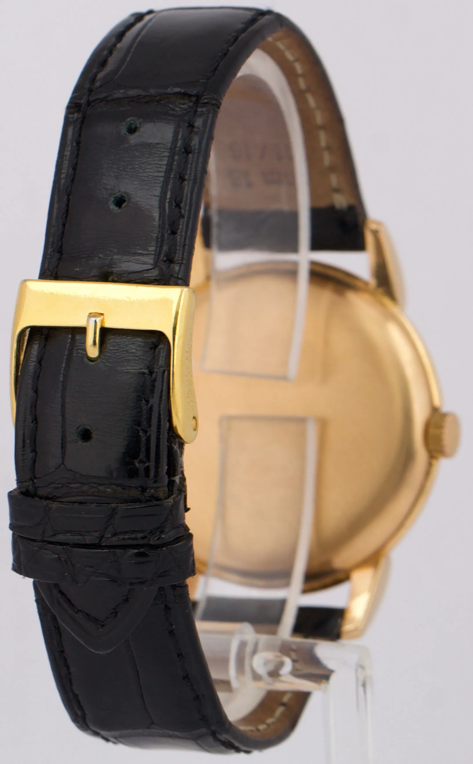 VINTAGE Patek Philippe Calatrava 35mm SILVER Manual 18K Rose Gold Leather 2420