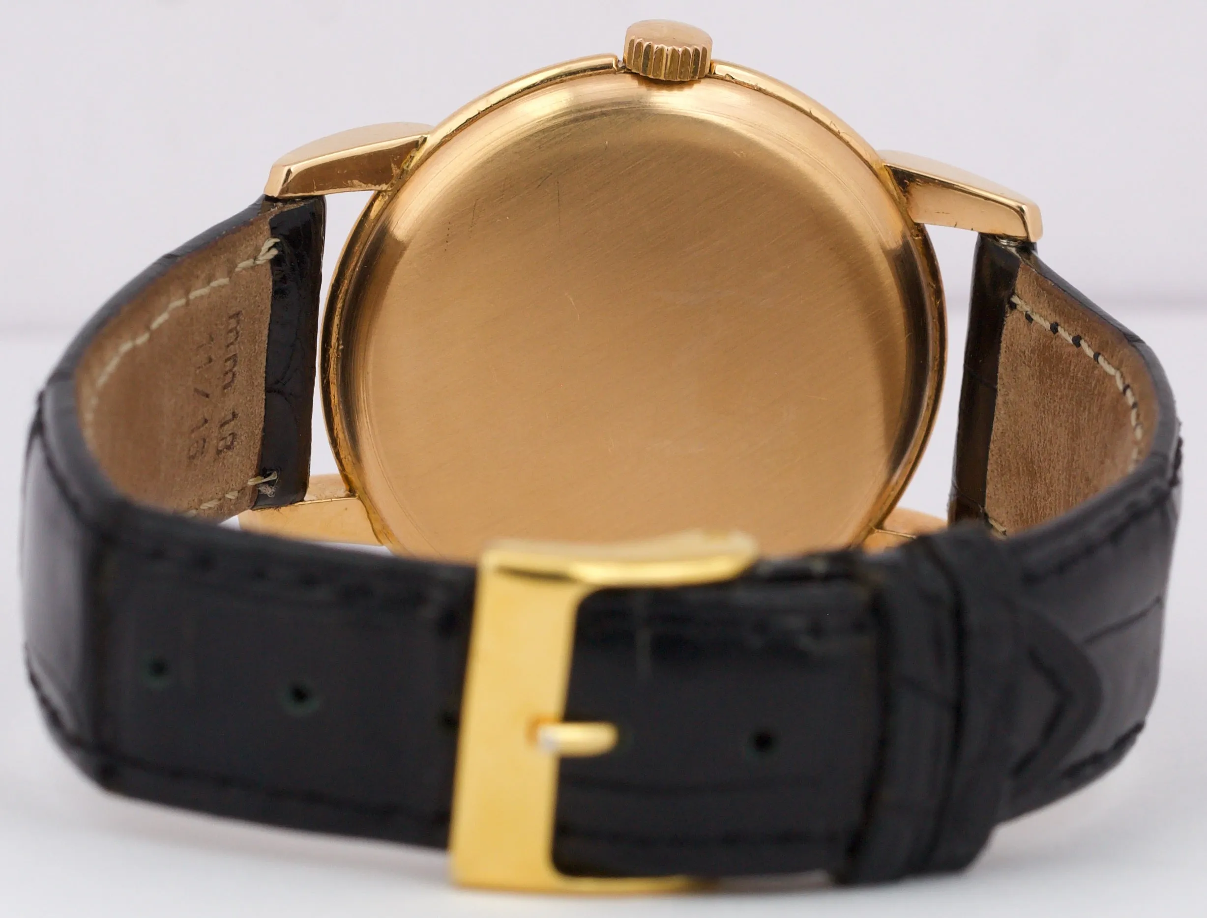 VINTAGE Patek Philippe Calatrava 35mm SILVER Manual 18K Rose Gold Leather 2420