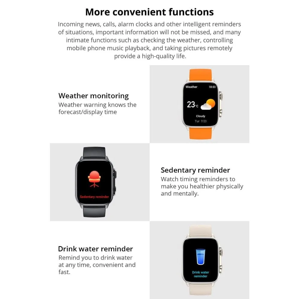 Waterproof 100 Sports Modes Smart Watch Support Aod for Men and Women