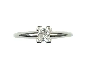 White Gold Princess Cut Diamond Ring (Authentic Pre-Owned)
