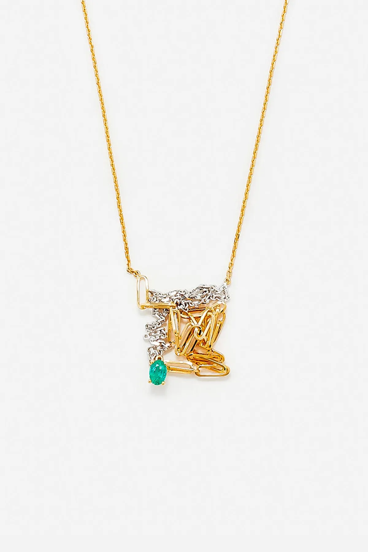 YVONNE LÉON | EMERALD SOLITAIRE NECKLACE