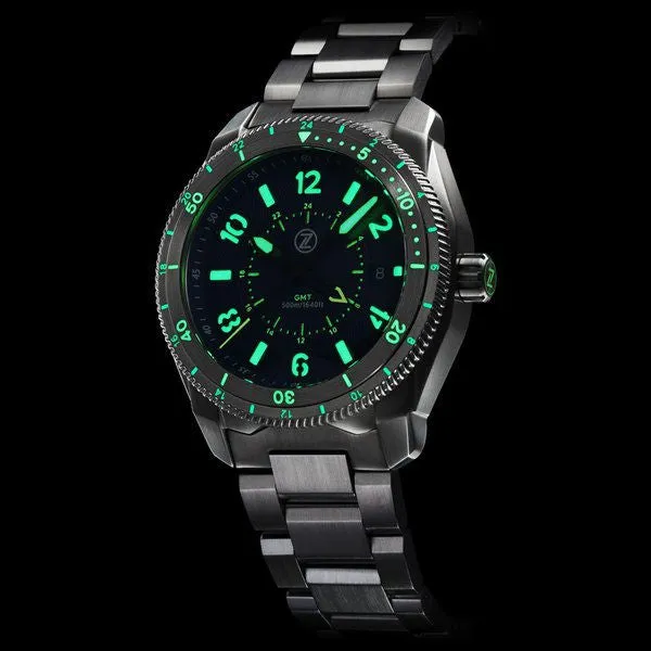 Zelos Thresher 500m GMT - Grey&nbsp;Meteorite (Swiss&nbsp;ETA&nbsp;2893)