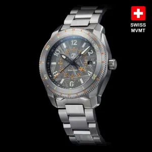 Zelos Thresher 500m GMT - Grey&nbsp;Meteorite (Swiss&nbsp;ETA&nbsp;2893)